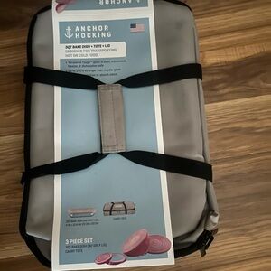 Anchor Hocking Gray Bake Dish Tote/Lid